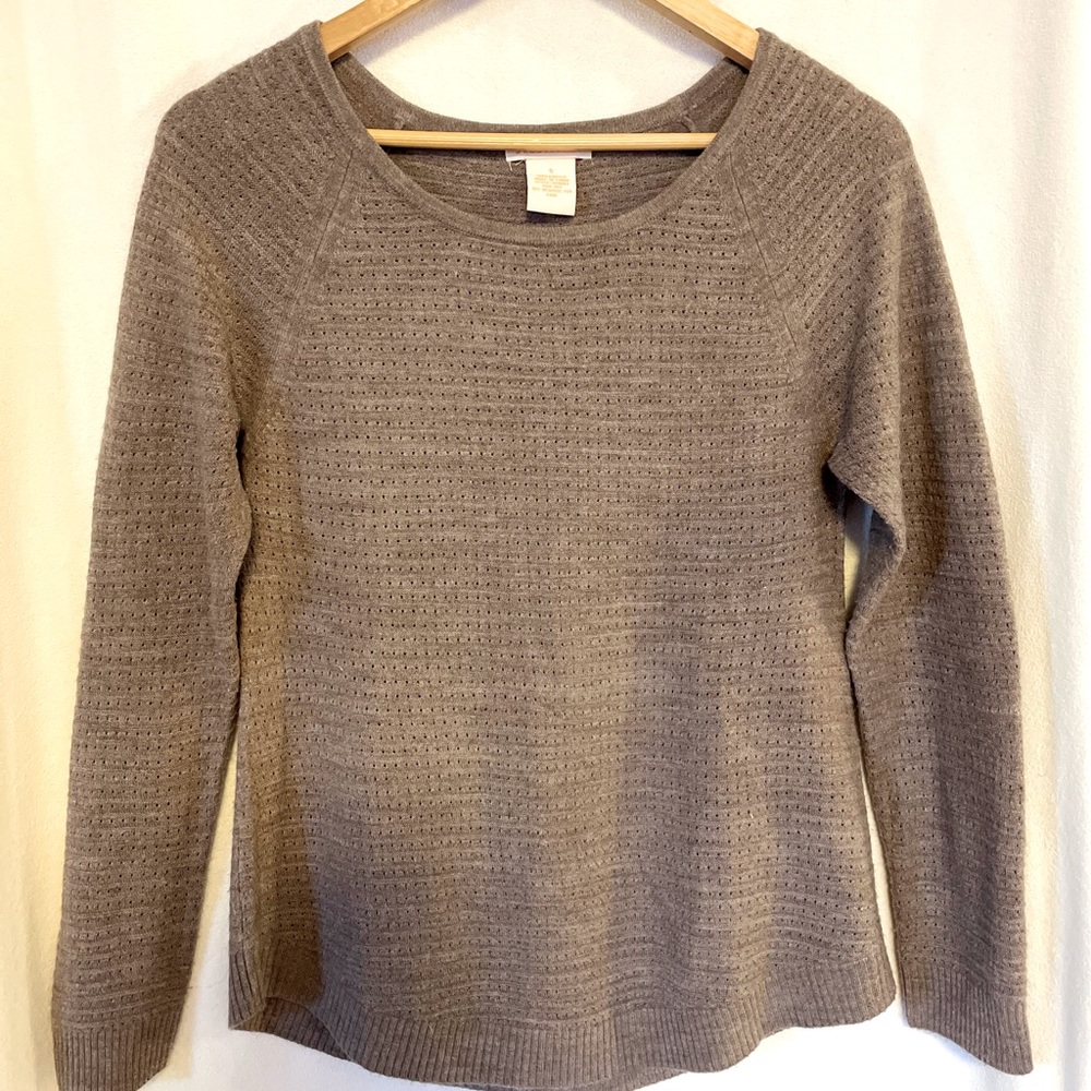 Tan/Gray thin lightweight sweater
